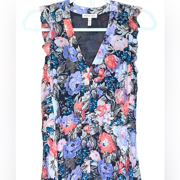 Rebecca Taylor Lined Floral Print Silk Dress Size 0 - Picture 2 of 5